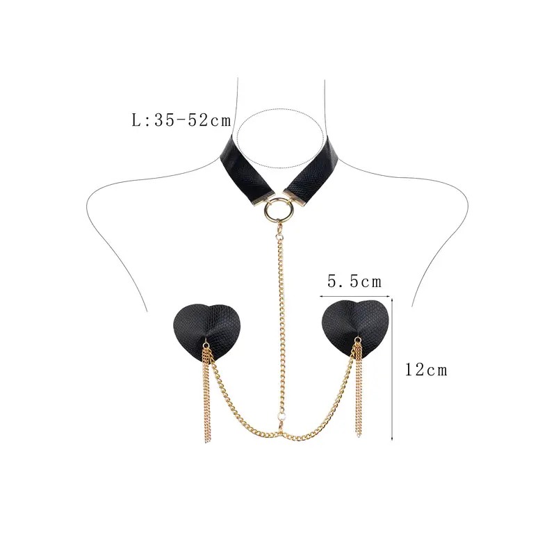 Τσόκερ με Καλύμματα Θηλών Μαύρο