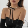 Pearl Choker with Black Bowknot