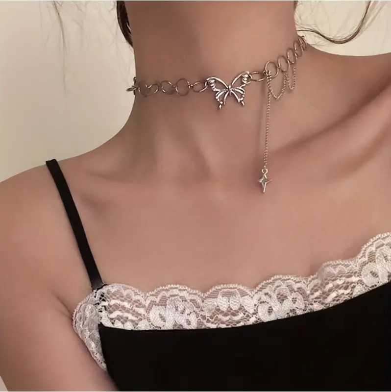 Butterfly Choker Silver