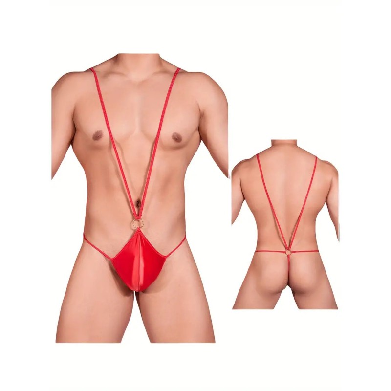 V-Slip Soft Mankini Red