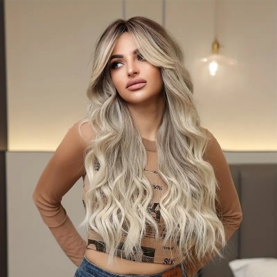 Long Wavy Wig Butterfly Blonde  Long Wavy Wig Butterfly Blonde
