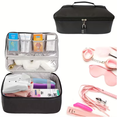 Μεγάλη Τσάντα Αποθήκευσης Sex Toys με Κλειδαριά Μαύρο