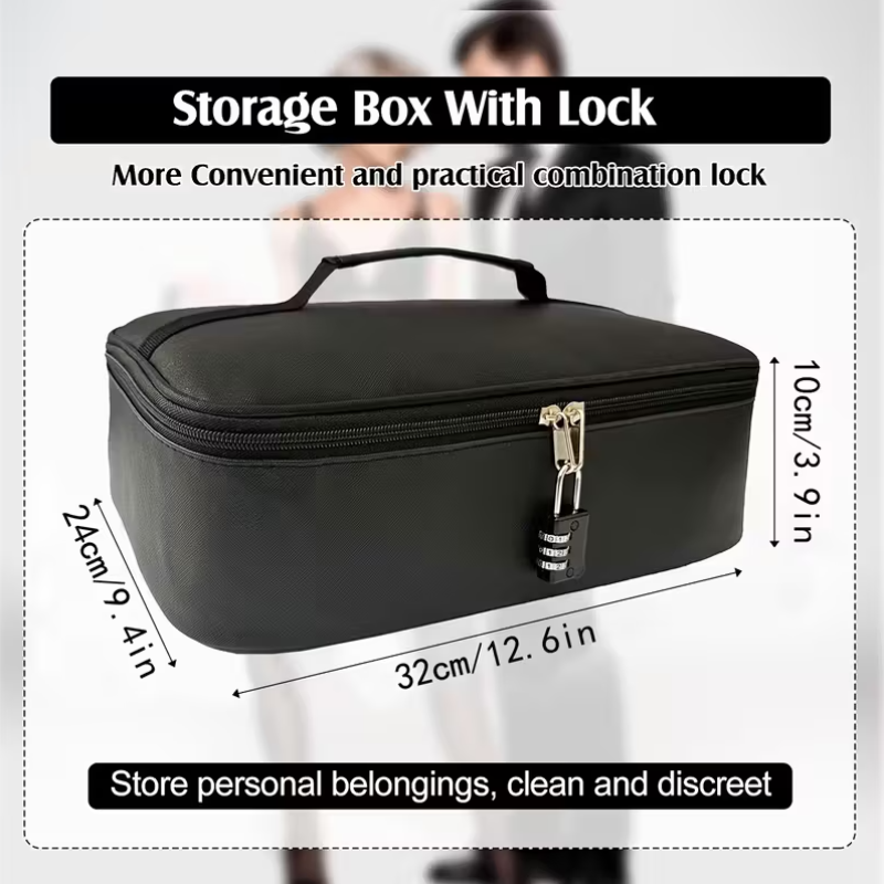 Large Lockable Storage Case with Combination Padlock Black