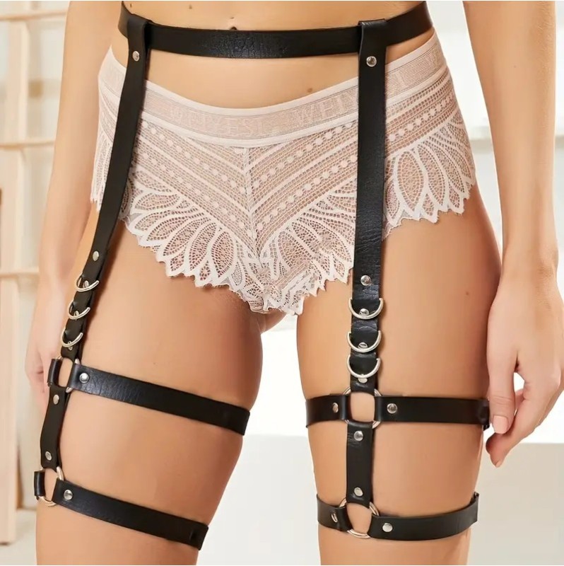 Harness Garter Belt Heavy Black