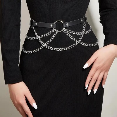 Harness Belt with Chains Black Harness Belt with Chains Black