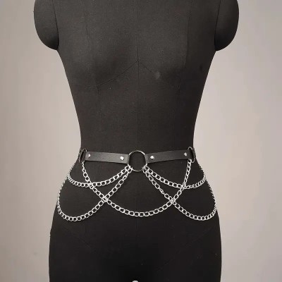 Harness Belt with Chains Black Harness Belt with Chains Black