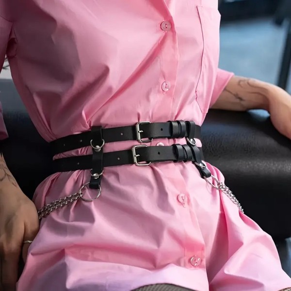 Harness Belt with Chains Xenia Black