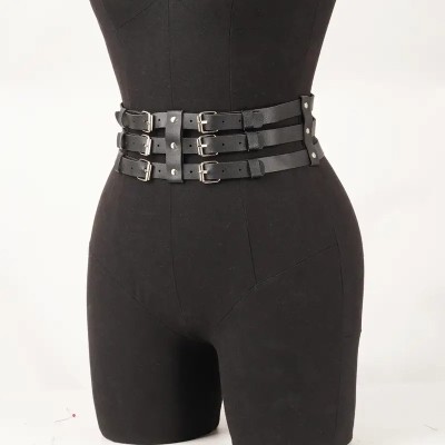Triple Buckle Waist Belt Black Triple Buckle Waist Belt Black