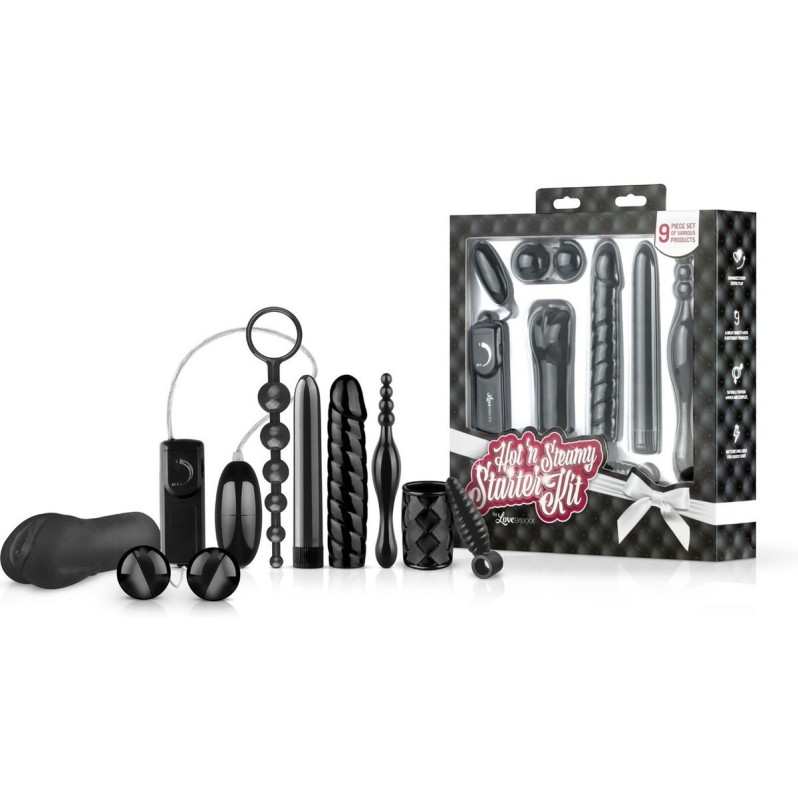 Erotic Set Loveboxxx Hot 'n Steamy Starter Kit Black