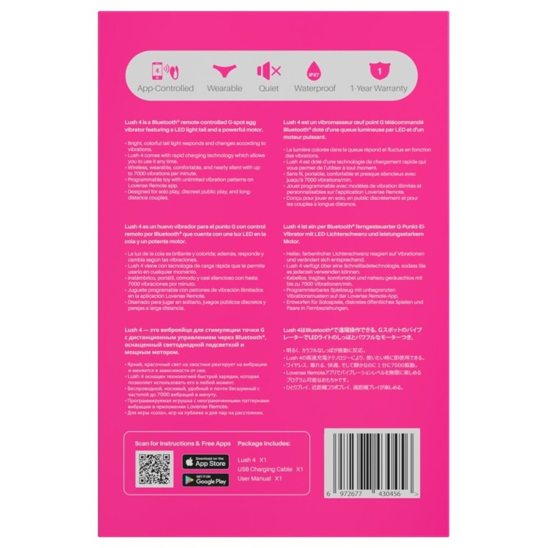 Lovense Vibrating Egg Lovense Lush 4 Pink Vibrating Eggs