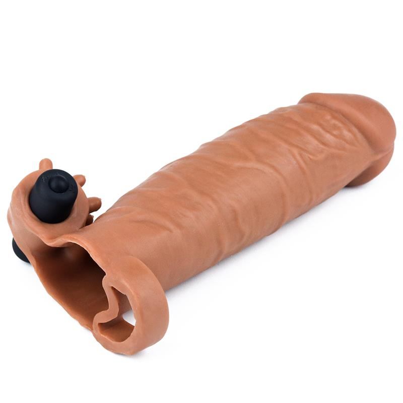 Lovetoy Προέκταση Πέους με Δόνηση Lovetoy Pleasure X-Tender Καφέ Προεκτάσεις Πέους