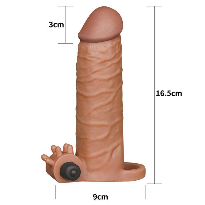 Lovetoy Προέκταση Πέους με Δόνηση Lovetoy Pleasure X-Tender Καφέ Προεκτάσεις Πέους