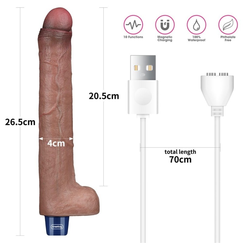 Ρεαλιστικός Δονητής Lovetoy Real Softee 26.5cm Καφέ