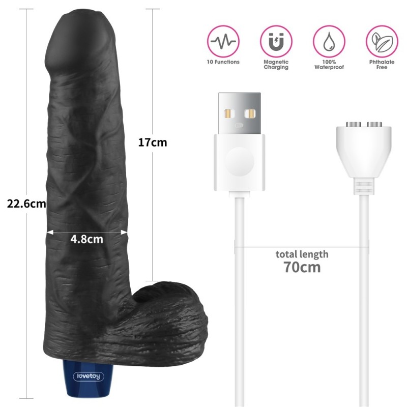 Lovetoy Ρεαλιστικός Δονητής Lovetoy Real Softee 22.6cm Μαύρος Ρεαλιστικοί Δονητές
