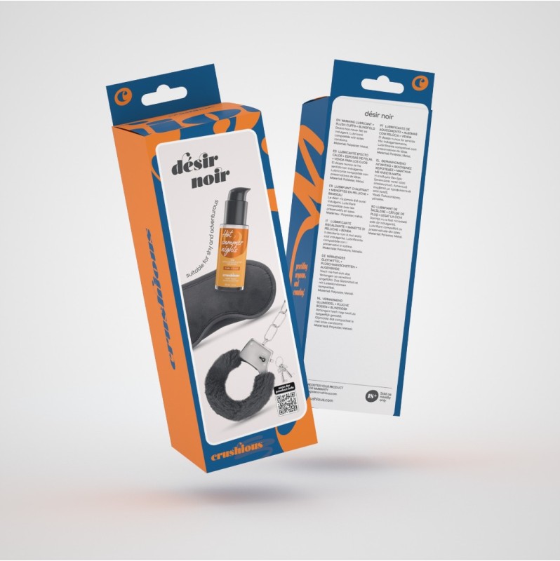 Bondage Kit with Warming Lubricant Crushious Desir Noir Black
