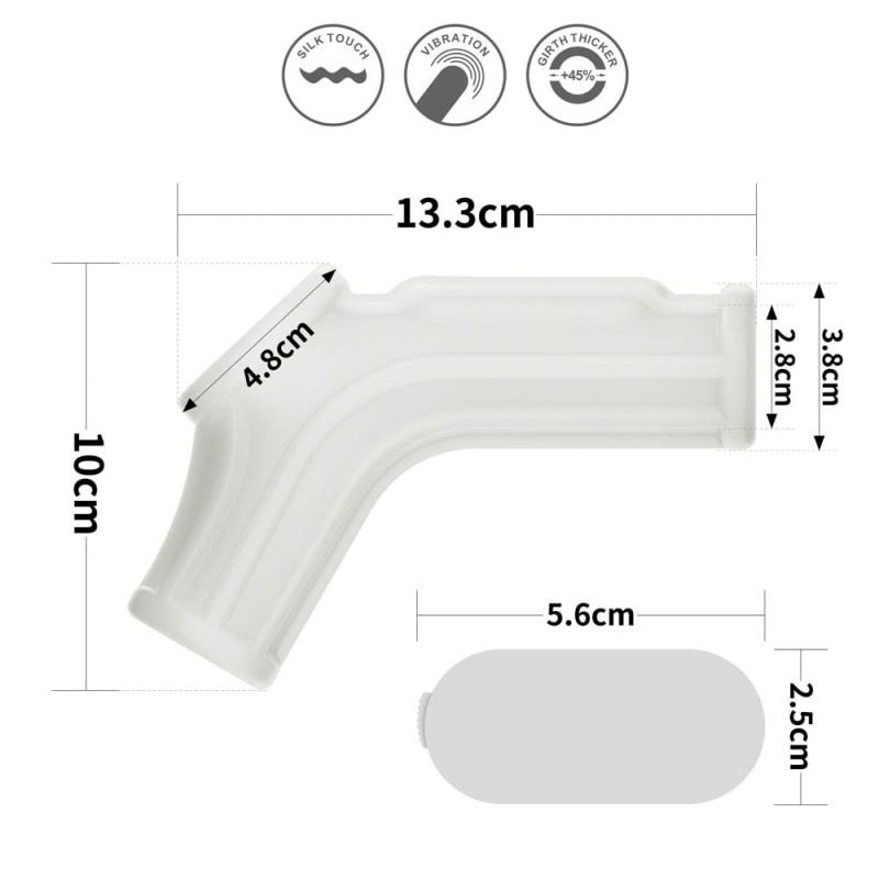 Lovetoy Vibrating Ring with Scrotum Sleeve Ridge Silk Knights White Cock Rings
