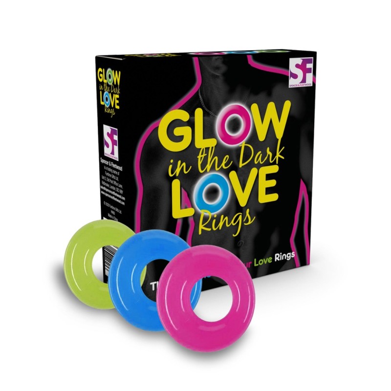 Spencer & Fleetwood Fluorescent Cock Ring Set 3pcs Multicolor Cock Rings