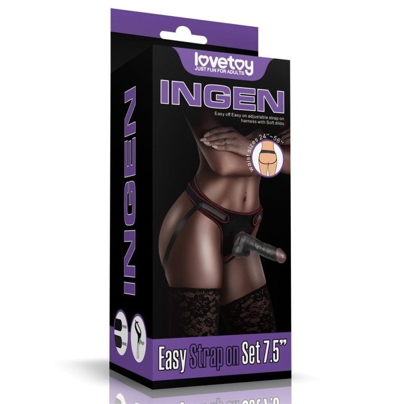 Γυναικείο Strap-On Σετ με Dildo Easy Lovetoy 20cm Μαύρο Lovetoy Γυναικείο Strap-On Σετ με Dildo Easy Lovetoy 20cm Μαύρο Γυναικεία Strap-On