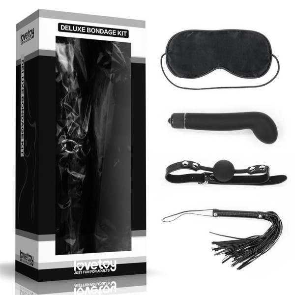 Deluxe Bondage Kit with G-Spot Vibrator Lovetoy Νο4 Black