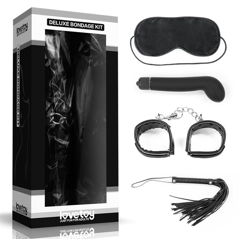 Lovetoy Deluxe Bondage Kit with G-Spot Vibrator Lovetoy Νο2 Black Love Set