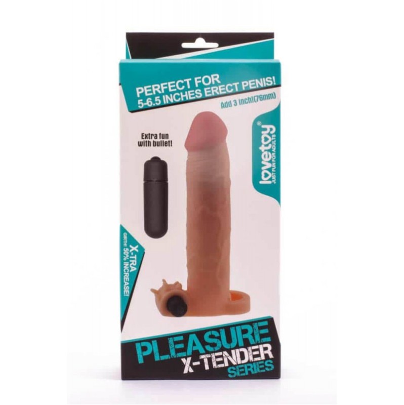 Vibrating  Penis Sleeve Lovetoy Pleasure X-Tender 5 Nude