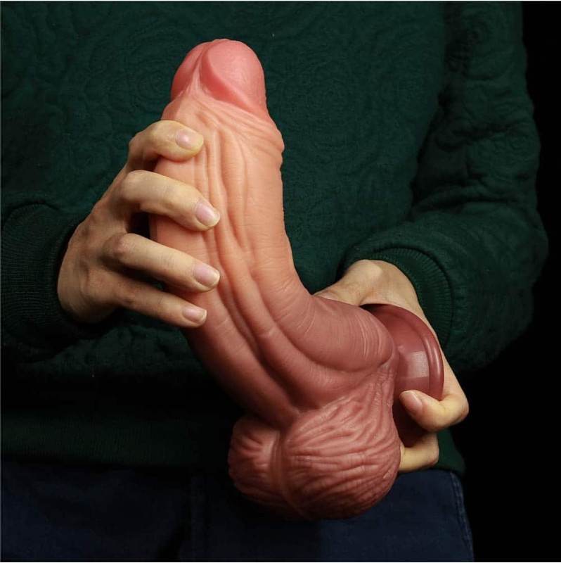 Realistic Dildo Lovetoy Lovetoy Dual-layered Nature Cock 24.5cm Brown