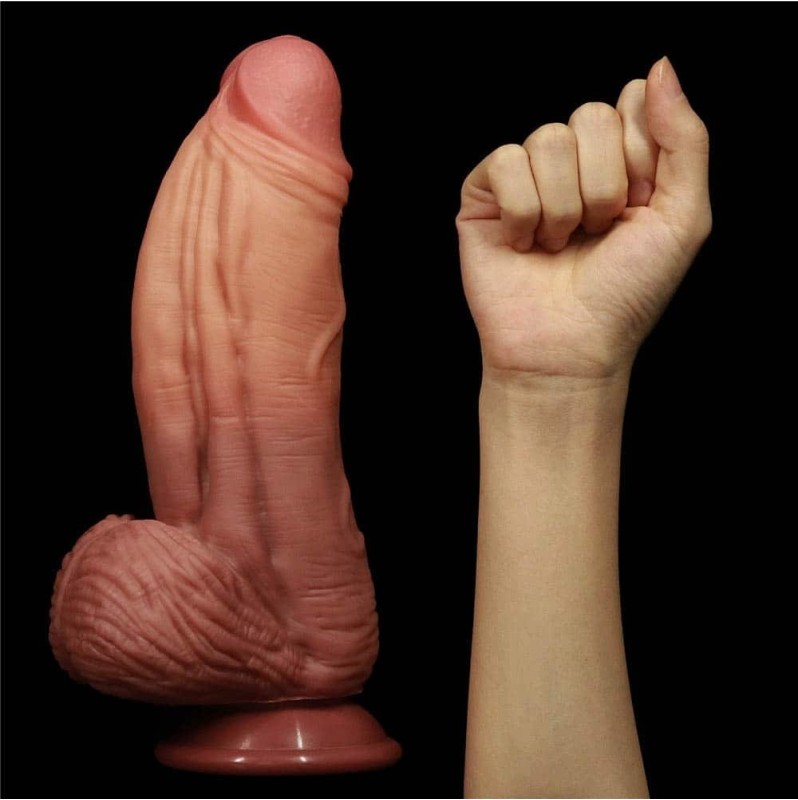 Ρεαλιστικό Dildo Lovetoy Dual-layered Nature Cock 24.5cm Καφέ