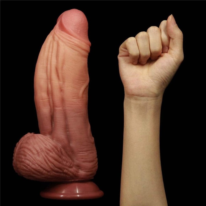 Realistic Dildo Lovetoy Lovetoy Dual-layered Nature Cock 24.5cm Brown