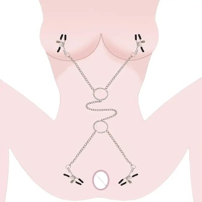 Σφιγκτήρες Θηλών και Αιδοίου Love Market Ασημί Σφιγκτήρες Θηλών και Αιδοίου Love Market Ασημί