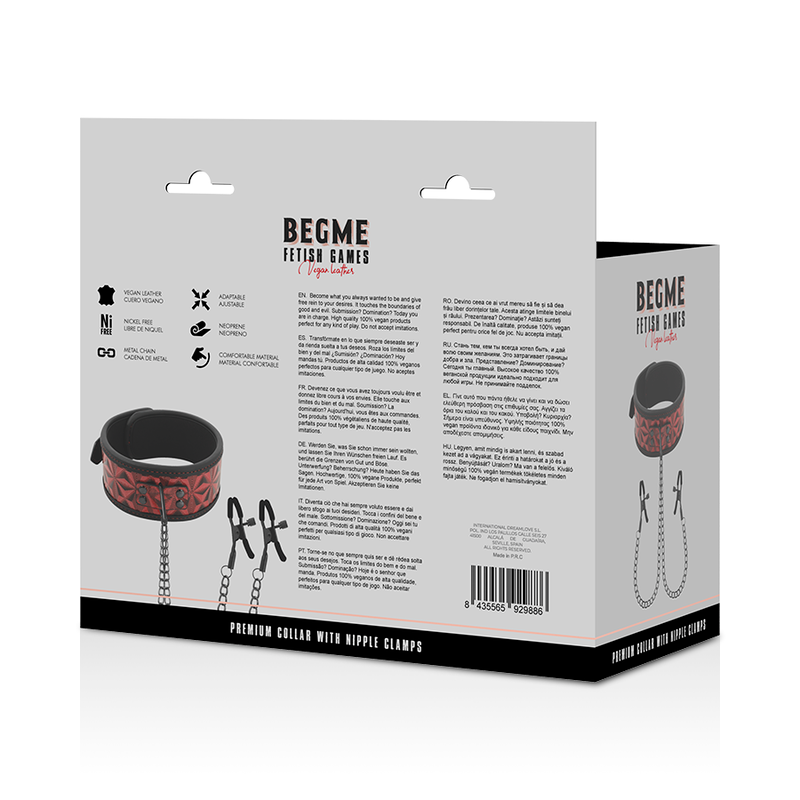 BEGME Κολάρο με Σφιγκτήρες Θηλών BEGME Red Edition Κόκκινο Κολάρα