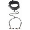 Collared Temptress Necklace with Nipple Clamps Master Series Black Master Series Collared Temptress Necklace with Nipple Clamps Master Series Black Collars