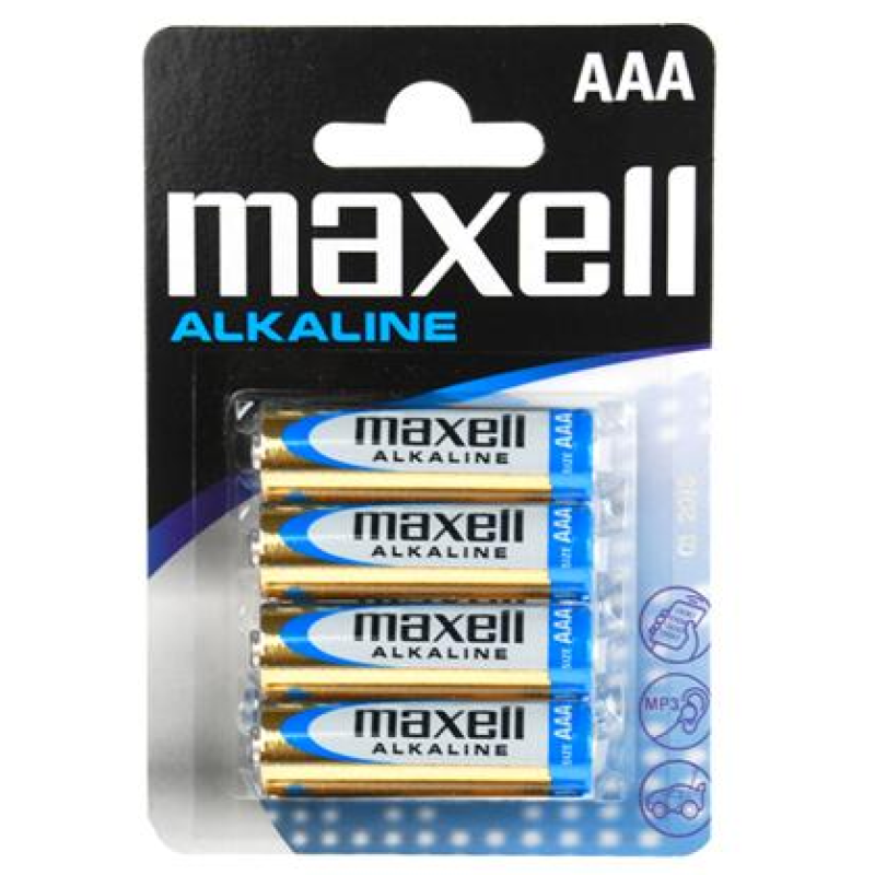 Maxell Batteries Maxell Alkaline AAA 4pcs Batteries