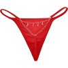 Sexy Metal Chain Thong Modern Ocean Red