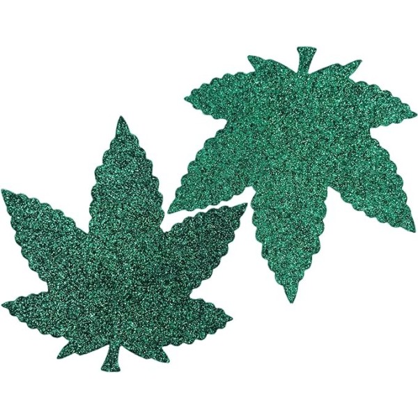 Nipple Stickers Modern Ocean Cannabis Leaf Green