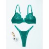 Modern Ocean 2 Piece Lace Set Modern Ocean Green Underwear Set