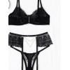 2 Piece Set with Suspenders & Strass Modern Ocean Black Modern Ocean 2 Piece Set with Suspenders & Strass Modern Ocean Black Underwear Set