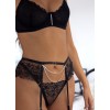 2 Piece Set with Suspenders & Strass Modern Ocean Black Modern Ocean 2 Piece Set with Suspenders & Strass Modern Ocean Black Underwear Set