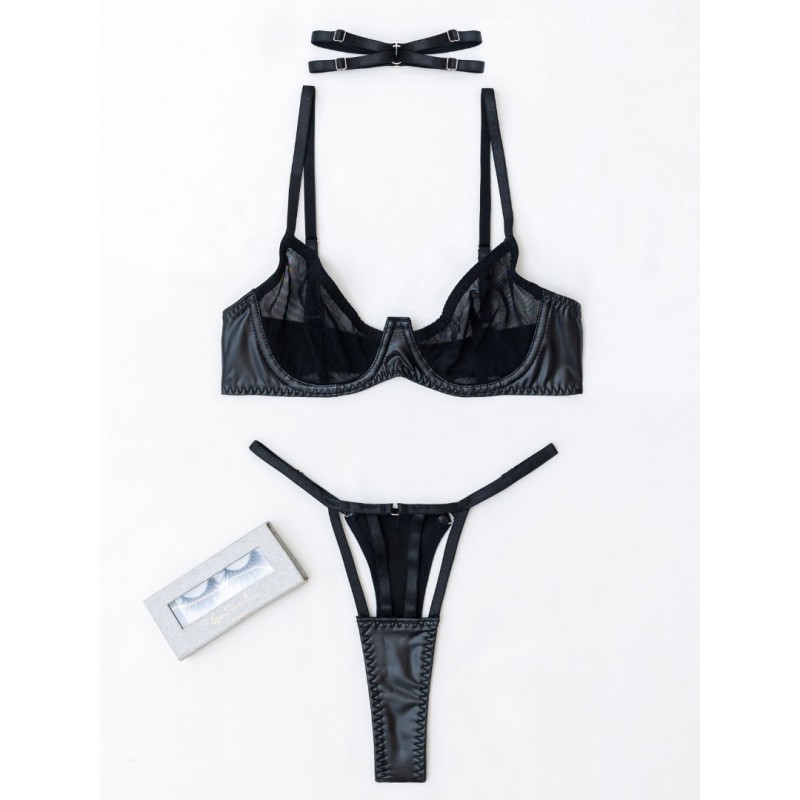 3 Piece Leather Look Underwear Set Modern Ocean Black Modern Ocean 3 Piece Leather Look Underwear Set Modern Ocean Black Underwear Set