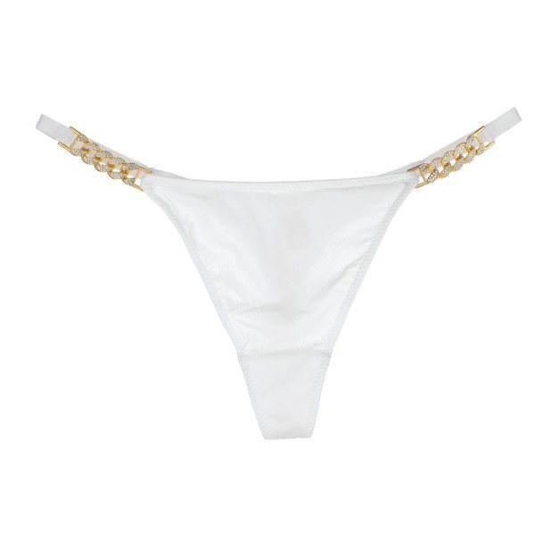 Στρινγκ με Αλυσίδα Strass Modern Ocean Λευκό