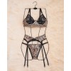 Modern Ocean 3 Piece Set with Brazilian Cut Modern Ocean Leopard Print Underwear Set