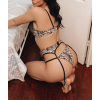 Modern Ocean 3 Piece Set with Brazilian Cut Modern Ocean Leopard Print Underwear Set