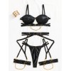 3 Piece Set with Suspenders & Chains Modern Ocean Black Modern Ocean 3 Piece Set with Suspenders & Chains Modern Ocean Black Underwear Set