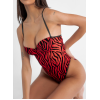 Embroidered Tiger Body Modern Ocean Red