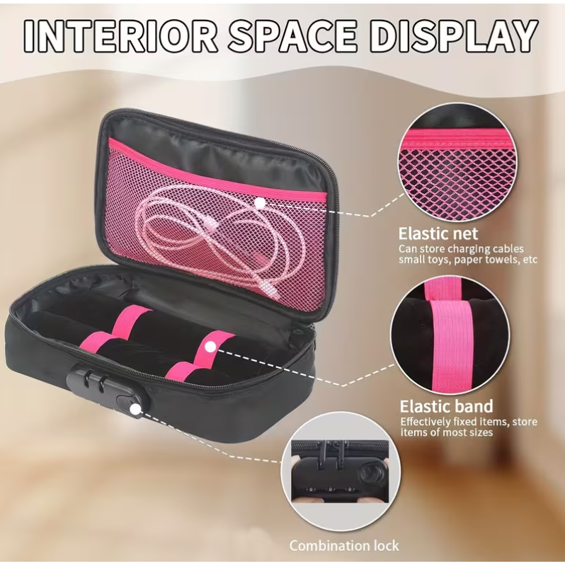 Lockable Sex Toy Storage Bag Black