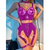 4 Piece Set with Suspenders Kinky X Modern Ocean Purple