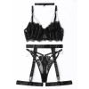 Maira Set with Suspender Belt Modern Ocean Black