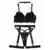 Maira Set with Suspender Belt Modern Ocean Black