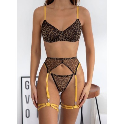2 Piece Set with Suspenders Modern Ocean Yellow Animal Print 2 Piece Set with Suspenders Modern Ocean Yellow Animal Print