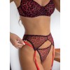 2 Piece Set with Suspenders Modern Ocean Red Animal Print