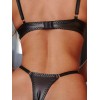 3 Piece Leather Look Underwear Set Modern Ocean Black